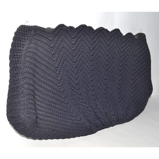 Black Crochet Fan Clutch Purse - Image 2