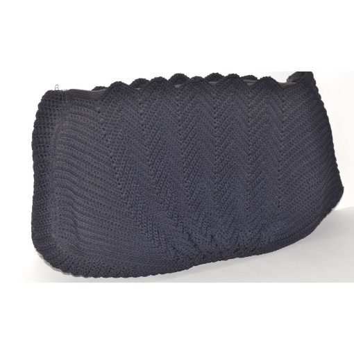 Black Crochet Fan Clutch Purse - Image 4