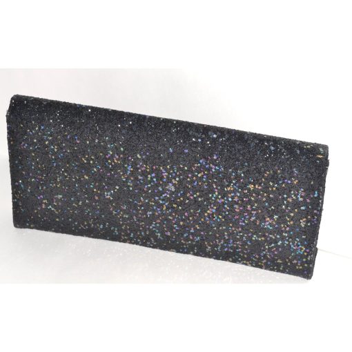 Sparkling Black Glitter Clutch Purse By Lennox - Image 2