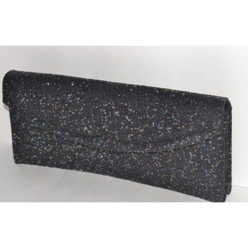 Sparkling Black Glitter Clutch Purse By Lennox - Image 4