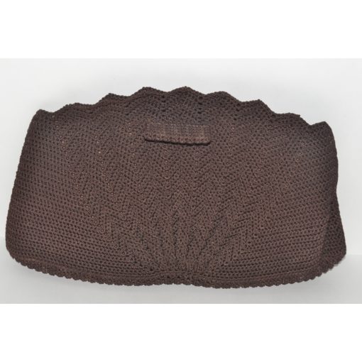 Brown Crochet Fan Clutch Purse - Image 3