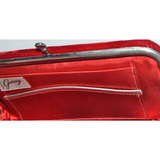 Red Plush Velvet Clutch Purse By Garay - Image 3