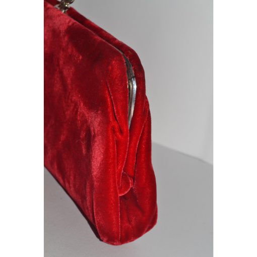 Red Plush Velvet Clutch Purse By Garay - Image 2