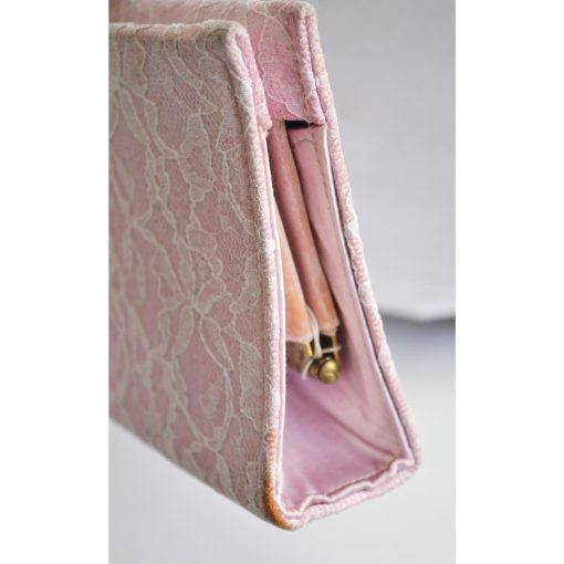 Pink & Satin Lace Clutch Purse - Image 4