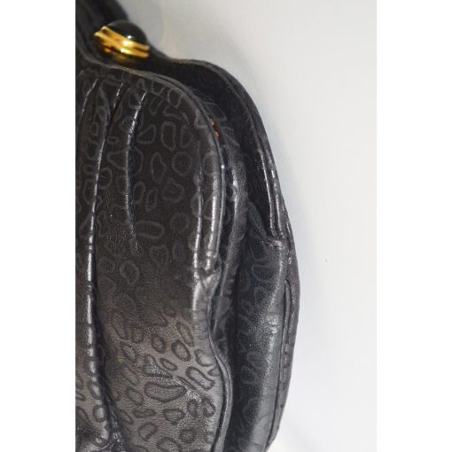 Embossed Black Leather Clutch Purse By Tiras - Image 2